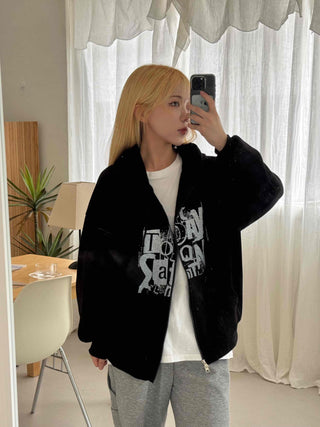 New Basic Street Two-Way Oversized Zip-Up