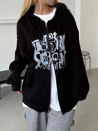 New Basic Street Two-Way Oversized Zip-Up
