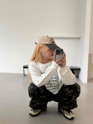 Casual Oversized Lettering Sweatshirt