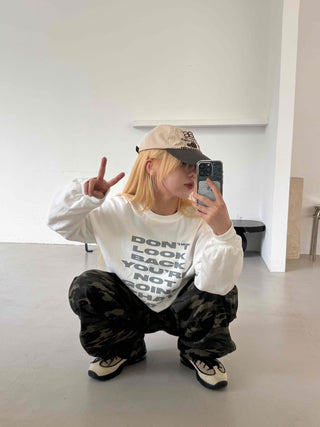 Casual Oversized Lettering Sweatshirt
