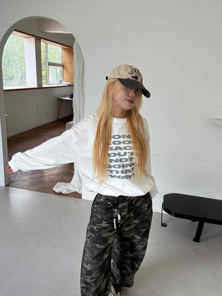 Casual Oversized Lettering Sweatshirt