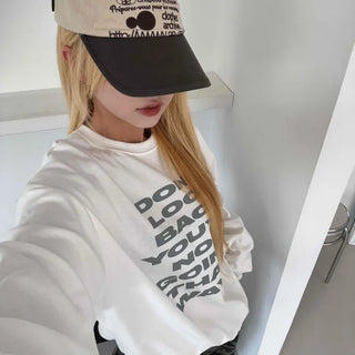 Casual Oversized Lettering Sweatshirt
