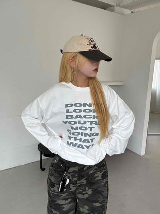 Casual Oversized Lettering Sweatshirt