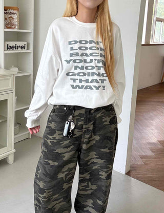 Casual Oversized Lettering Sweatshirt
