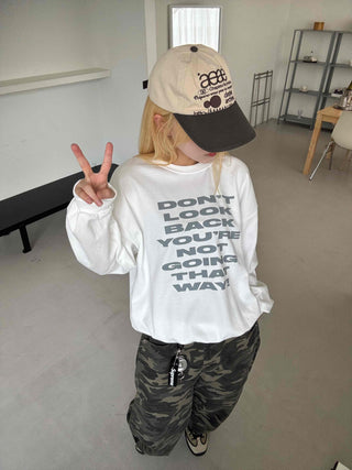 Casual Oversized Lettering Sweatshirt