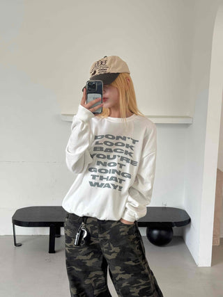 Casual Oversized Lettering Sweatshirt