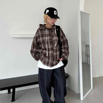 Daily Oversized Check Hoodie