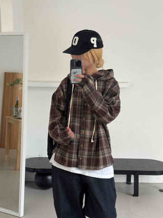 Daily Oversized Check Hoodie