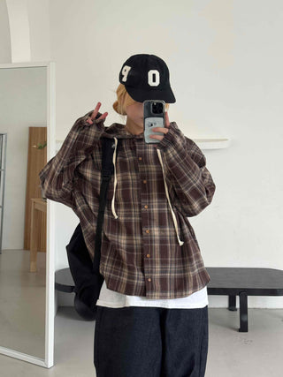 Daily Oversized Check Hoodie