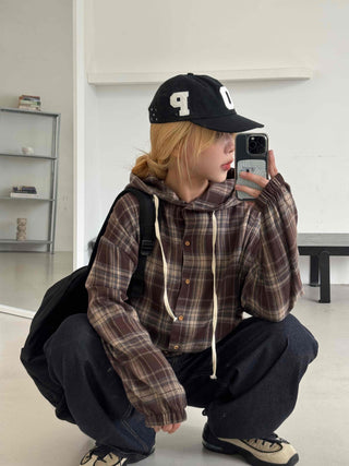 Daily Oversized Check Hoodie