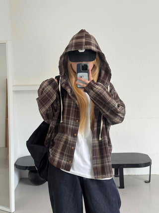 Daily Oversized Check Hoodie