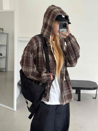Daily Oversized Check Hoodie