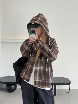 Daily Oversized Check Hoodie