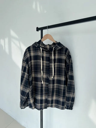 Daily Oversized Check Hoodie