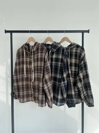 Daily Oversized Check Hoodie