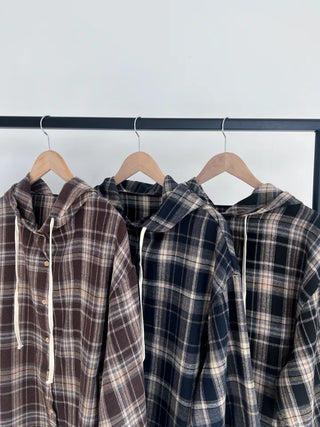Daily Oversized Check Hoodie