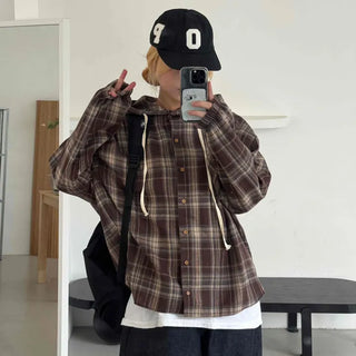 Daily Oversized Check Hoodie