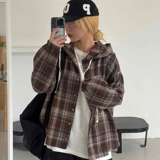 Daily Oversized Check Hoodie