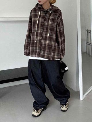 Daily Oversized Check Hoodie