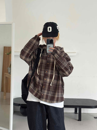 Daily Oversized Check Hoodie