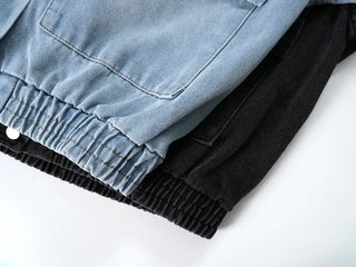 Boxy Fit Two-Way Plain Denim Jacket
