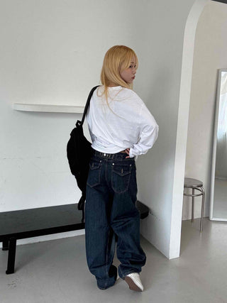 Vintage Washed Mega Wide Denim Long Pants