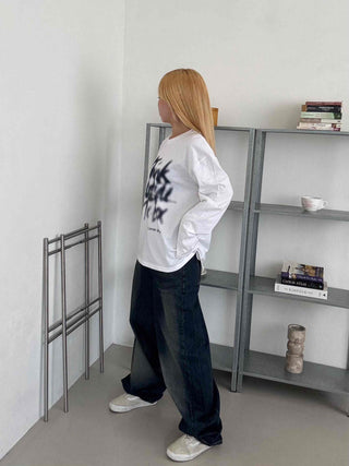 Vintage Washed Mega Wide Denim Long Pants
