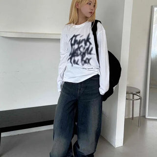 Vintage Washed Mega Wide Denim Long Pants