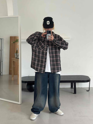 Vintage Washed Mega Wide Denim Long Pants