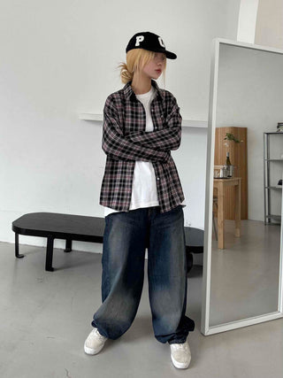 Vintage Washed Mega Wide Denim Long Pants