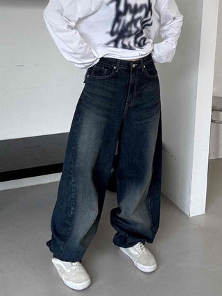Vintage Washed Mega Wide Denim Long Pants