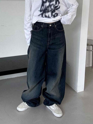 Vintage Washed Mega Wide Denim Long Pants