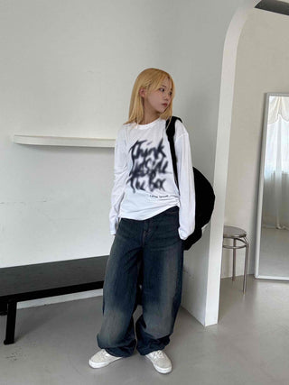 Vintage Washed Mega Wide Denim Long Pants