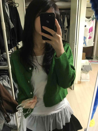 Soft Loose-Fit Knit Cardigan for Transitional Season
