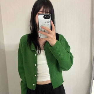 Soft Loose-Fit Knit Cardigan for Transitional Season
