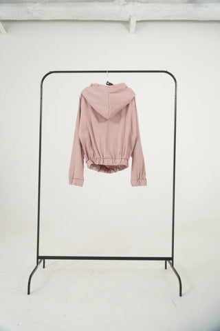 Casual Snap String Shirred Hoodie