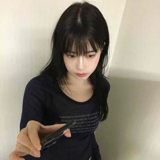 Daily Lettering See-through Slim Long Sleeve T-shirt