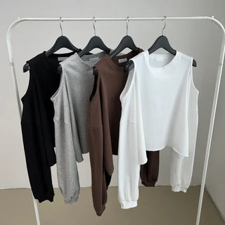 Romantic Shoulder Cutout Crop Sweatshirt