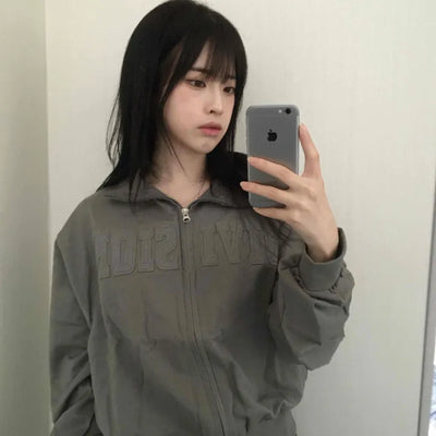 Reto Embossed Patch Loose Fit Zip-up