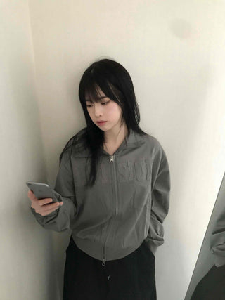 Reto Embossed Patch Loose Fit Zip-up