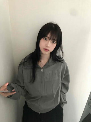 Reto Embossed Patch Loose Fit Zip-up
