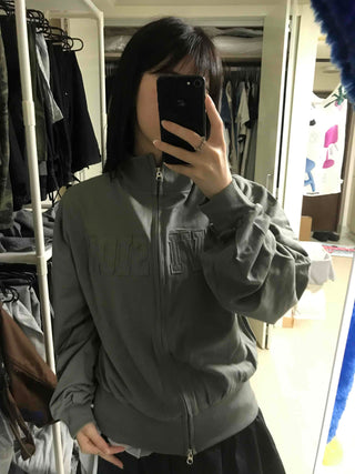 Reto Embossed Patch Loose Fit Zip-up