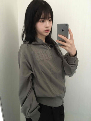 Reto Embossed Patch Loose Fit Zip-up
