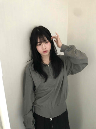 Reto Embossed Patch Loose Fit Zip-up