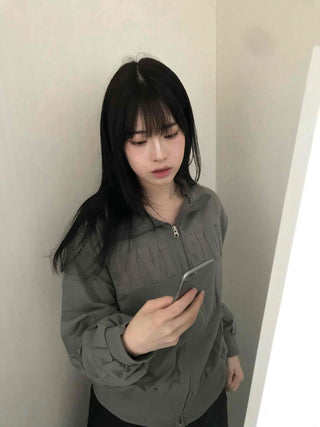 Reto Embossed Patch Loose Fit Zip-up