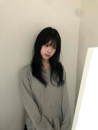 Natural Frill Layered Long Sleeve T-shirt