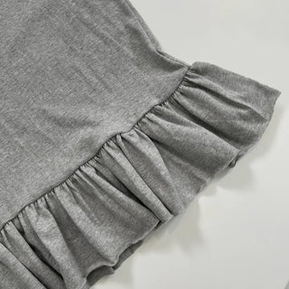 Natural Frill Layered Long Sleeve T-shirt