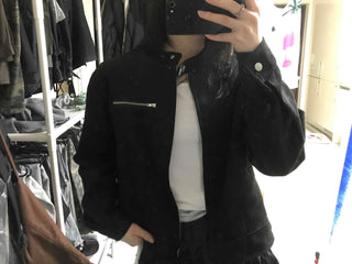 Street Suede Crop Snap Jacket