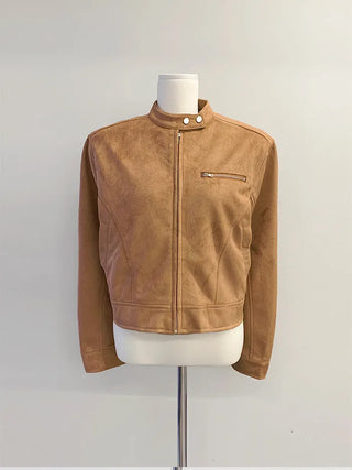 Street Suede Crop Snap Jacket