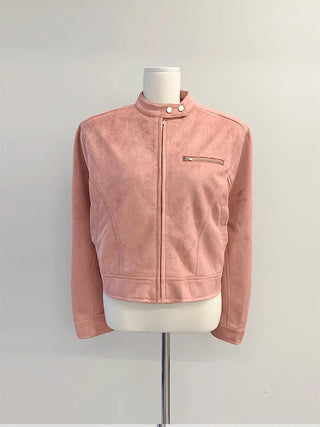 Street Suede Crop Snap Jacket